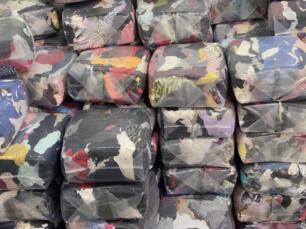 Colored rags bales
