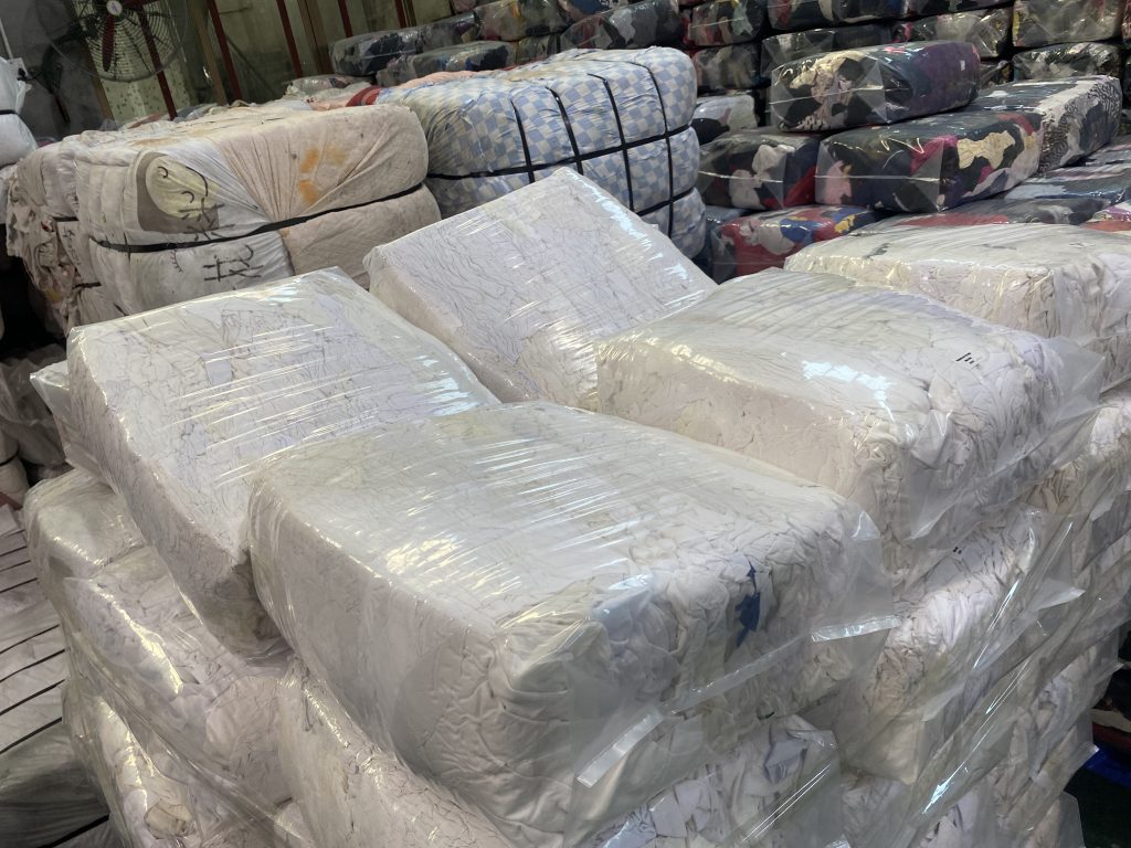 white cotton rags bales