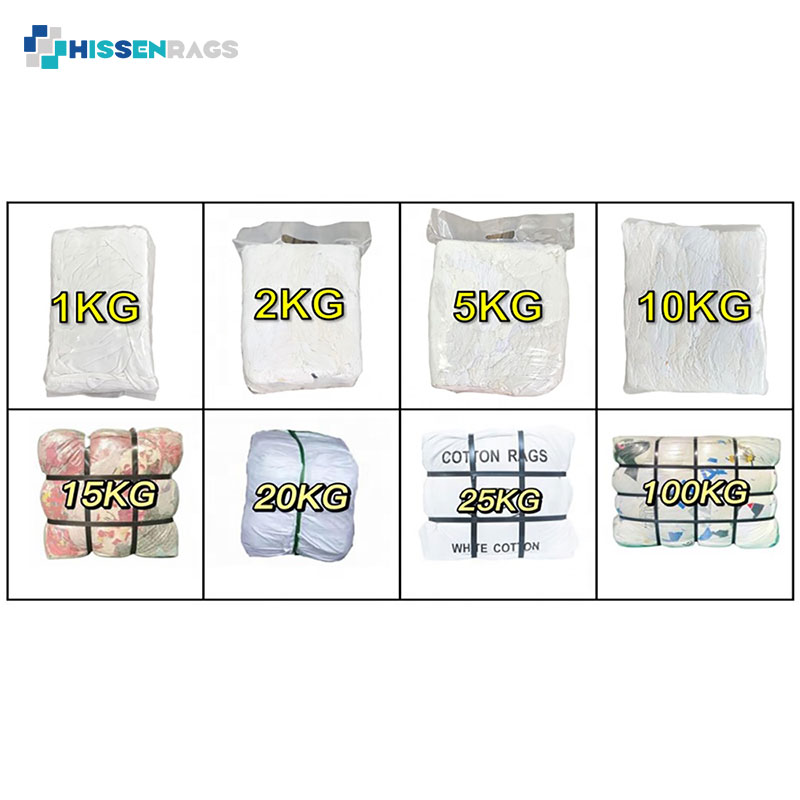 White Industrial Cleaning Cut Flannel Rags - hissenrags